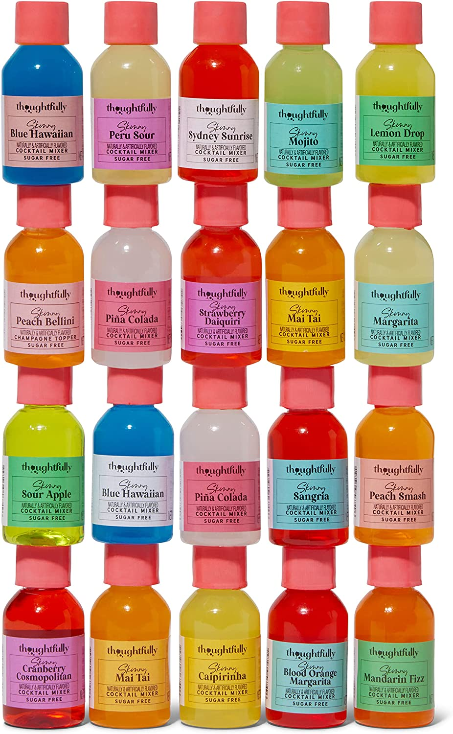 Thoughtfully Cocktails, Mix and Match Skinny Cocktail Mixers in Glass Bottles, Vegan and Vegetarian, Combine Two Bottles for a Delicious Sugar-Free Cocktail Mixer, Pack of 20 (Contains NO Alcohol) image number 1