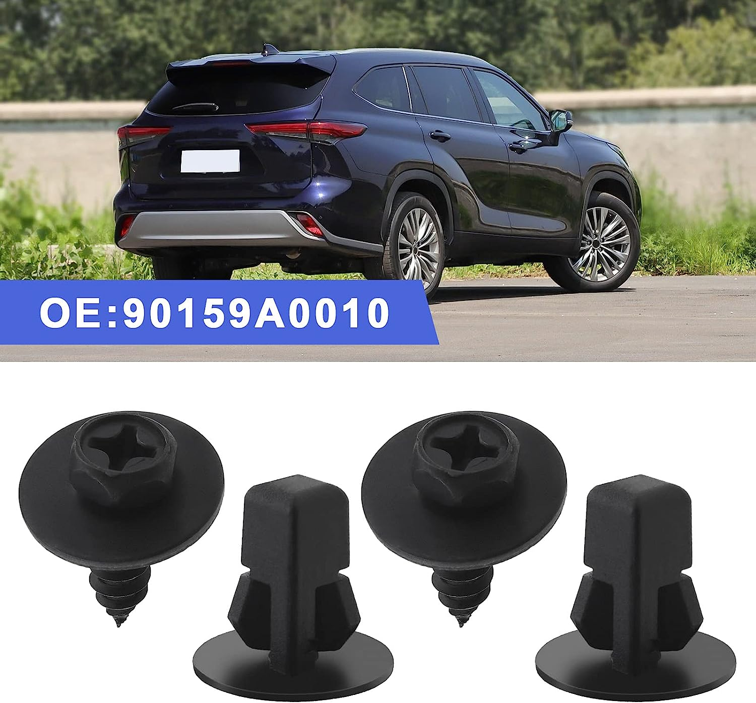 SING F LTD 6 Sets Wheel Arch Splash Guard under Tray Screws Moulding Clips Grommet Compatible with Lexus 90159A0010 Automotive Replacement Parts image number 3