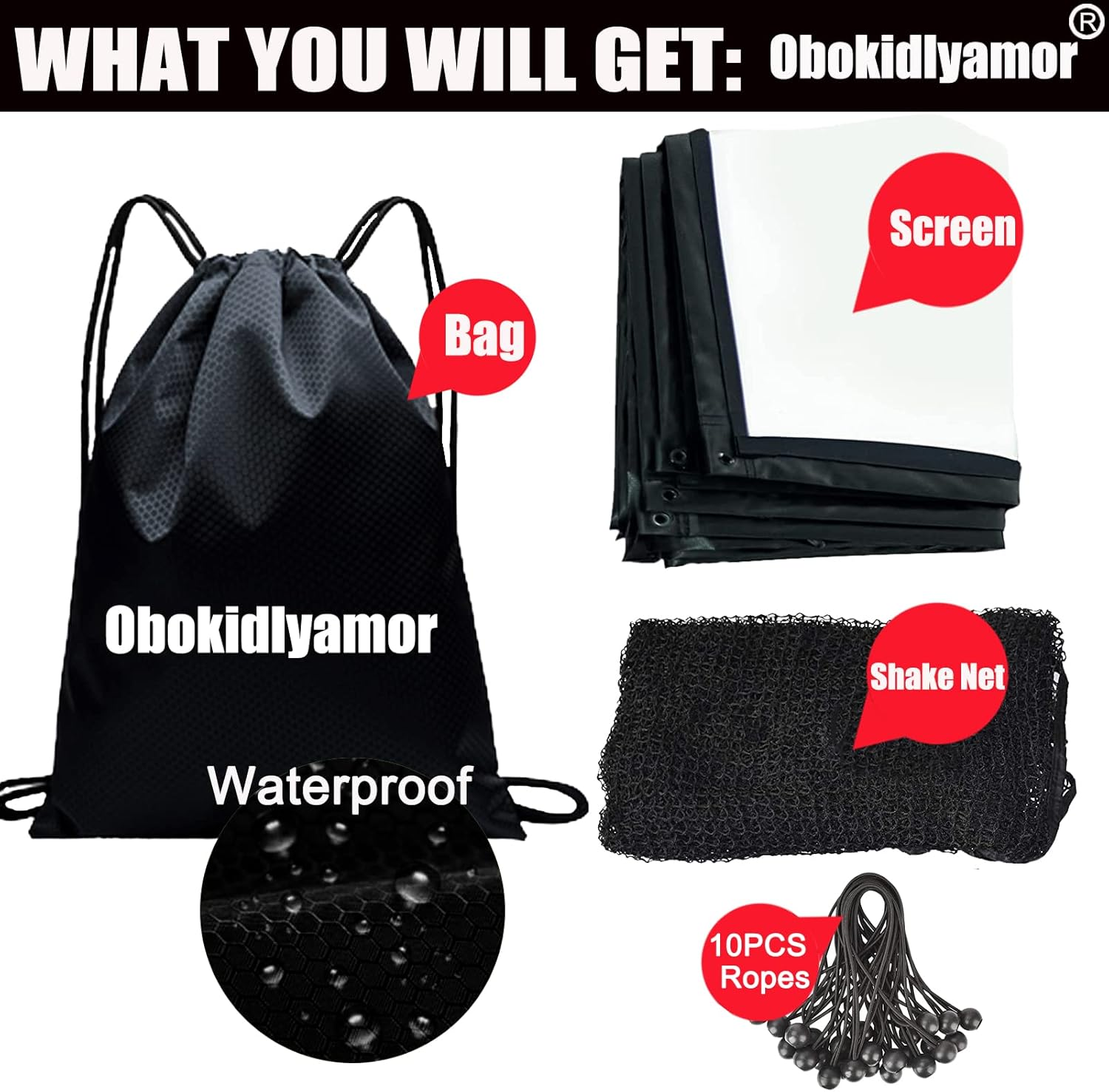 Obokidlyamor Golf Simulator Impact Screens Installed on Golf Hitting Net Frame- Sim Ball Simulator Impact Display Projection Screen with 10Pcs Grommet Ropes for Outdoor/Indoor/Home image number 1