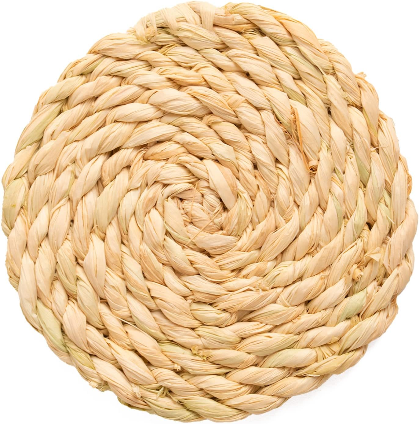 KAZI Essentials Boho Coasters for Drinks - Set of 6, Natural Wicker Raffia Woven Coasters, Eco-Friendly Handmade by African Artisans, Housewarming Gift, Coastal, Cottage D&eacute;cor (Natural Raffia) image number 2