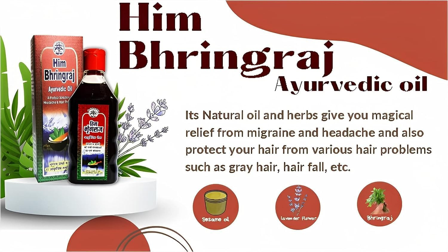 Ethnic Choice Ethnic Choice Bhimsenikaryalay Him Bhringraj Ayurvedic Oil (50Ml) image number 1