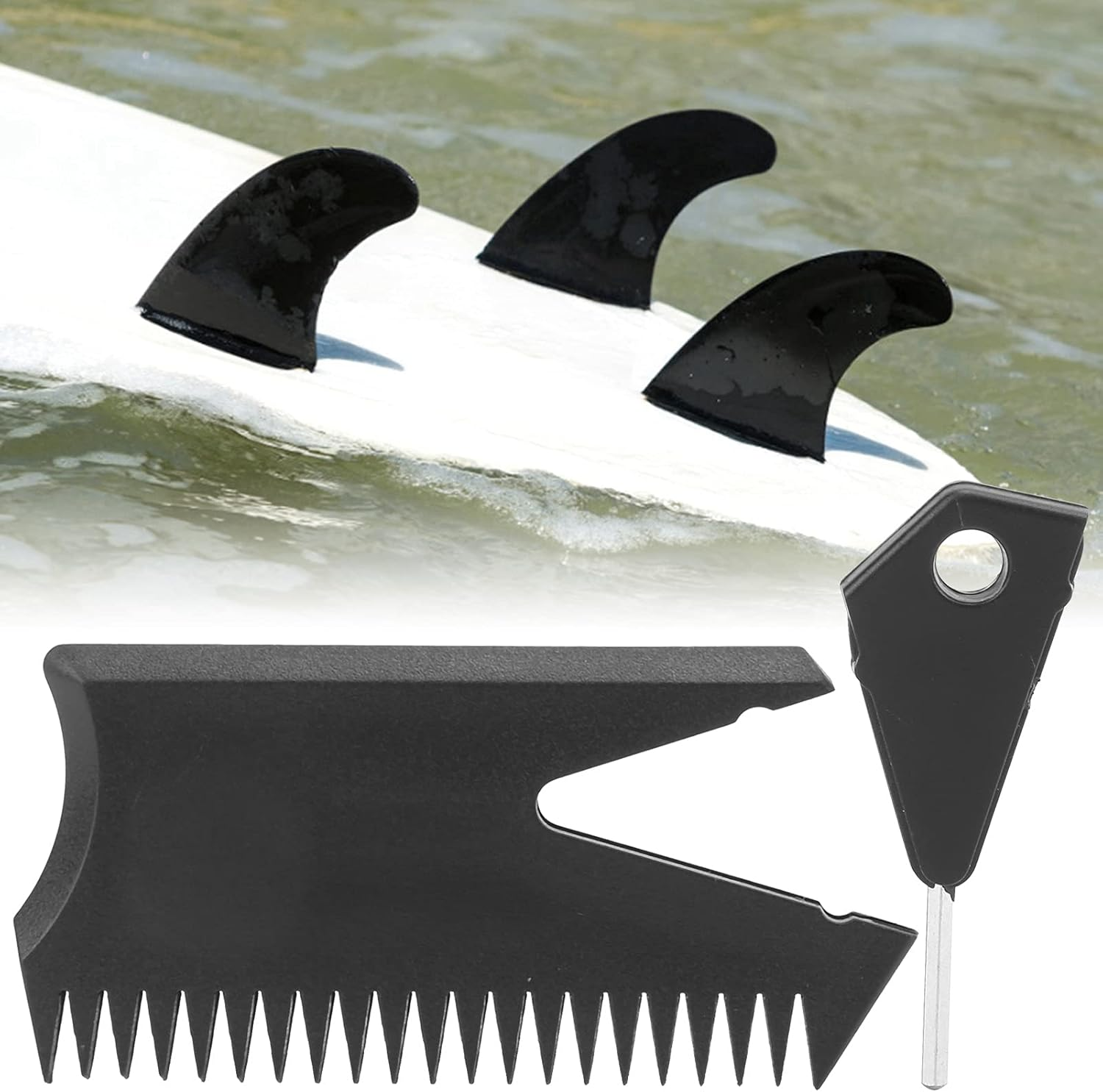 SUP Surf Board Wax Comb, Surfboard Wax Comb 8X4X1Cm Strong Plastic Light Weight Practical for Removing or Applying Wax for Surfing Surfboards image number 3