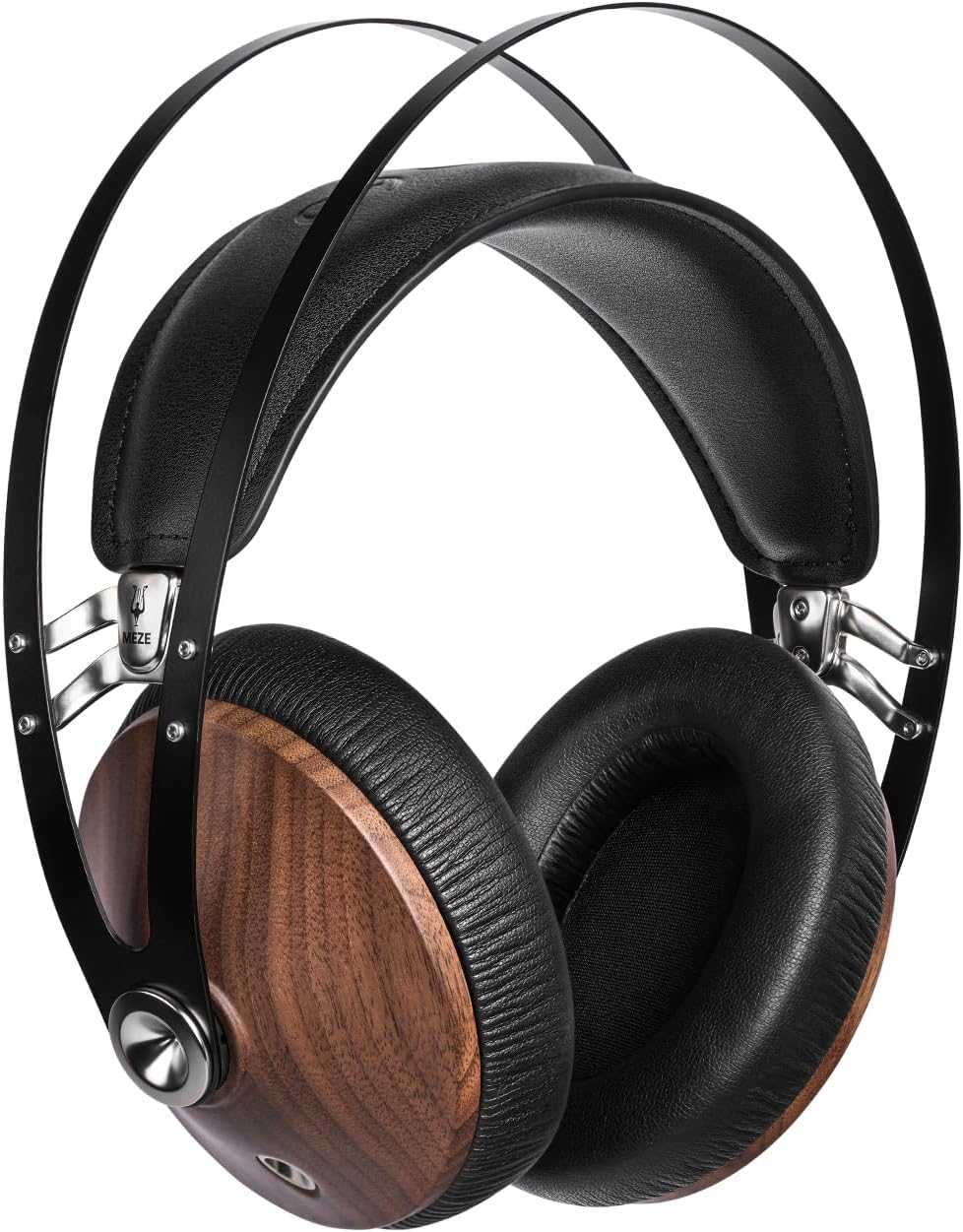 MEZE AUDIO | 99 Classic Walnut Gold & Boom Microphone Headset | Wired Over-Ear Headphones with Boom Microphone and Self-Adjustable Headband | Closed Back Headset for Gaming | Remote Work | Audiophile