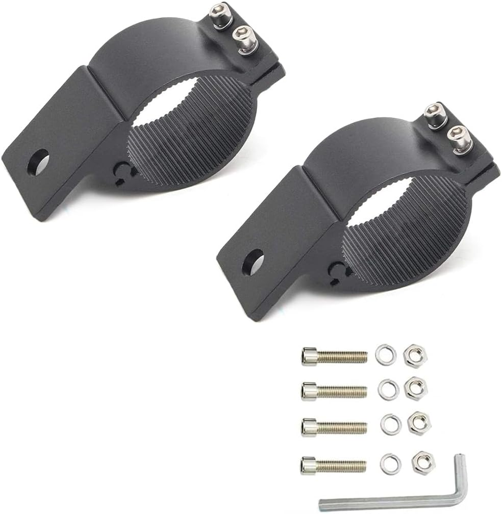 KMFCDAE Tube Clamp Mounting Bracket for 2 Inch Bull Bar Roof Rack Roll Cage Mounts LED Square round Work Light & Light Bar (Adjustable between 47-53Mm/1.8-2.1Inch)