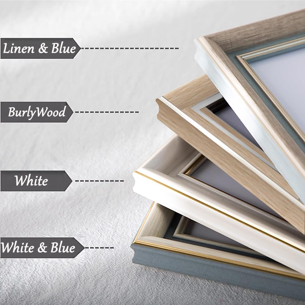 2 Pack Photo Frames A4 Picture Frame,Wall Hange and Table Decor for Home,Office,Gallery（Linen Blue）