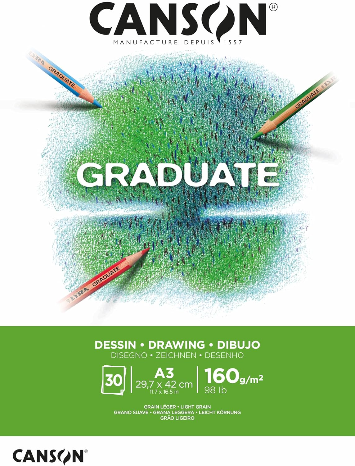 Canson Graduate Drawing Pad A4 30H Fine 160G Natural White image number 3