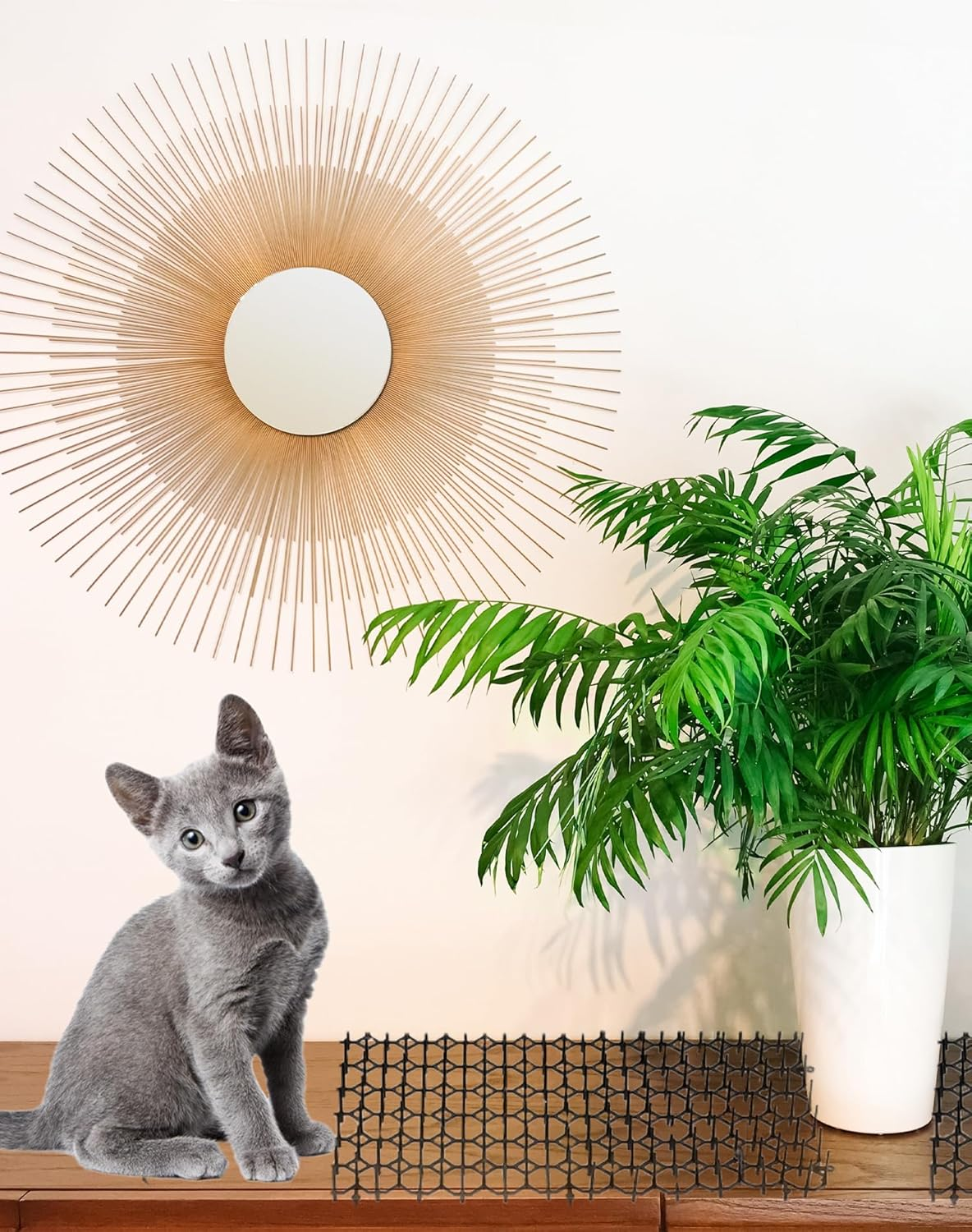 QWORK&reg; 10 Pack Cat Scat Mat Cat Spikes to Prevent Animals from Entering the Garden and Destroying Plants (34X41Cm I 14"X16") image number 1