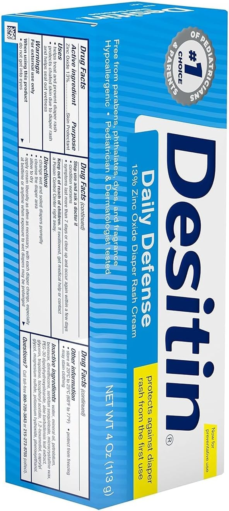 DESITIN Rapid Relief Zinc Oxide Diaper Rash Cream 4 Oz ( Pack of 3) image number 6