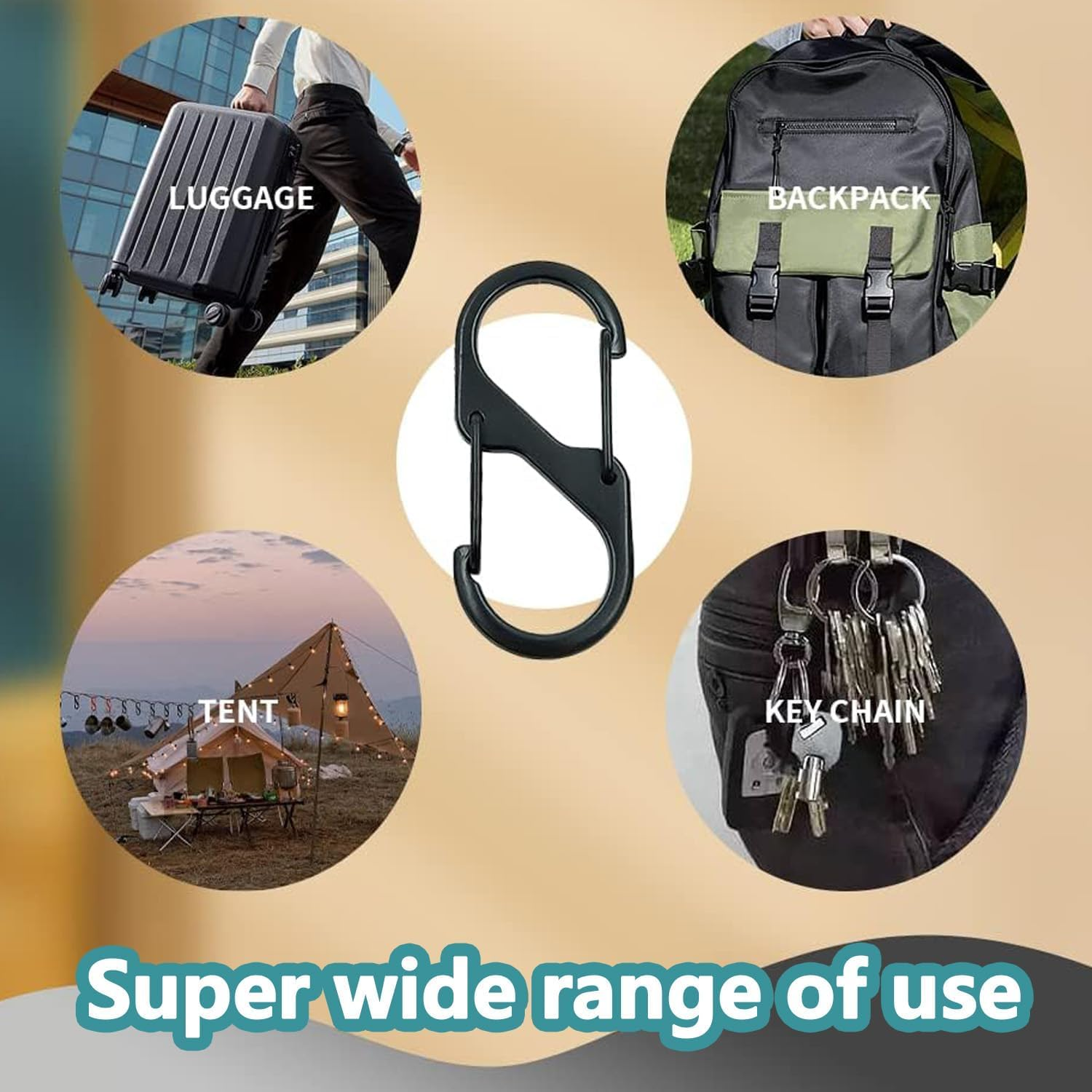 15 PCS Small Carabiner Clips, Carabiner Keyring Clip and S Ring Locking Carabiner,For Double Clip Hook for Outdoor Hiking Fishing Camping image number 1