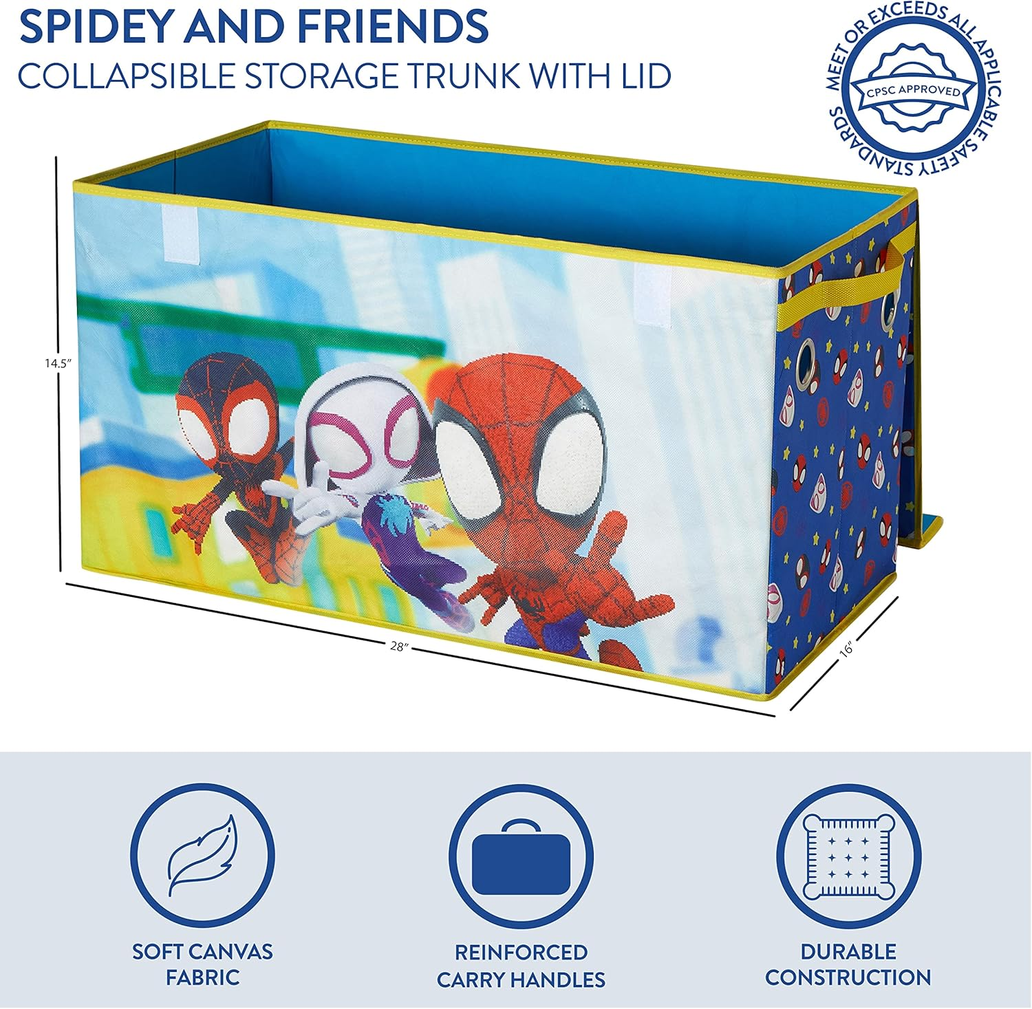 Idea Nuova Marvel Spidey and His Amazing Friends Collapsible Children&rsquo;S Toy Storage Trunk, Durable with Soft Lid, 28.5"X14.5"X16" - Lol Surprise image number 4
