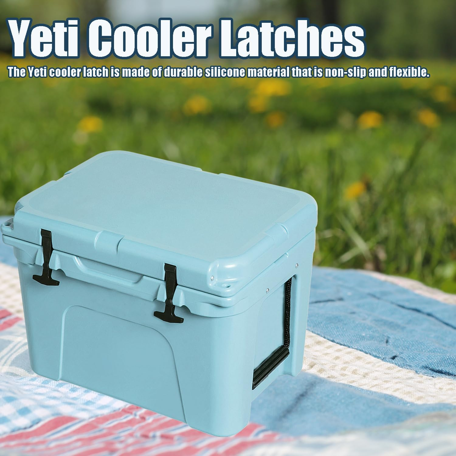 Yeti Cooler Latches 4 Piece Set Black Replacement Latch for Yeti & RTIC Models Durable T-Style Latch Accessories Made from High-Quality Rubber image number 5