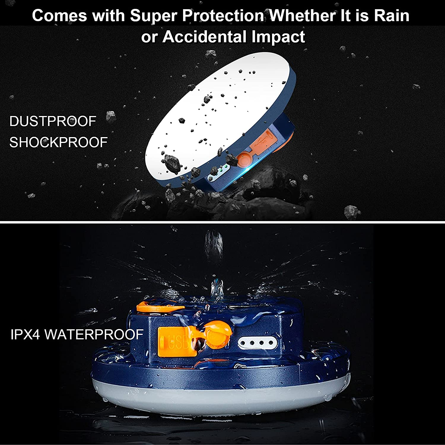 2Pcs 10000Mah Rechargeable 3000LM Tent Light Camping Light, 6500K 24Hours Long Play Time , Outdoor Night Market Light Night Fishing Light Emergency Lights for Hurricane Tsunami Disasters(30W(2Pcs)) image number 1