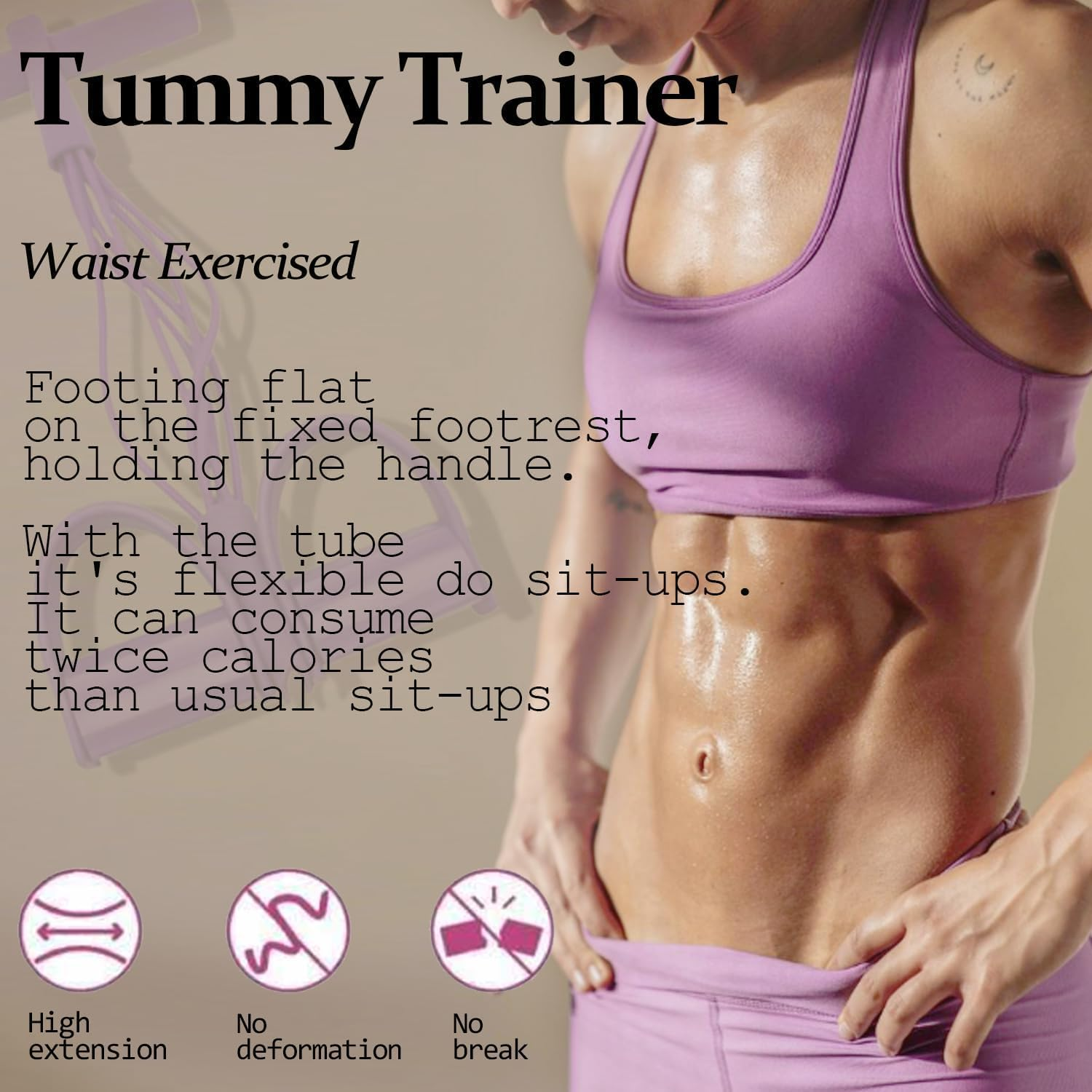 21 Fitness Resistance Bands-6 Tube Pedal Ankle Puller with Figure 8 Exercise Bands,Multifunction Tension Rope,Natural Latex Fitness Bands for Strength Training, Tummy, Waist, Arm, Leg Slimming - Blue image number 3