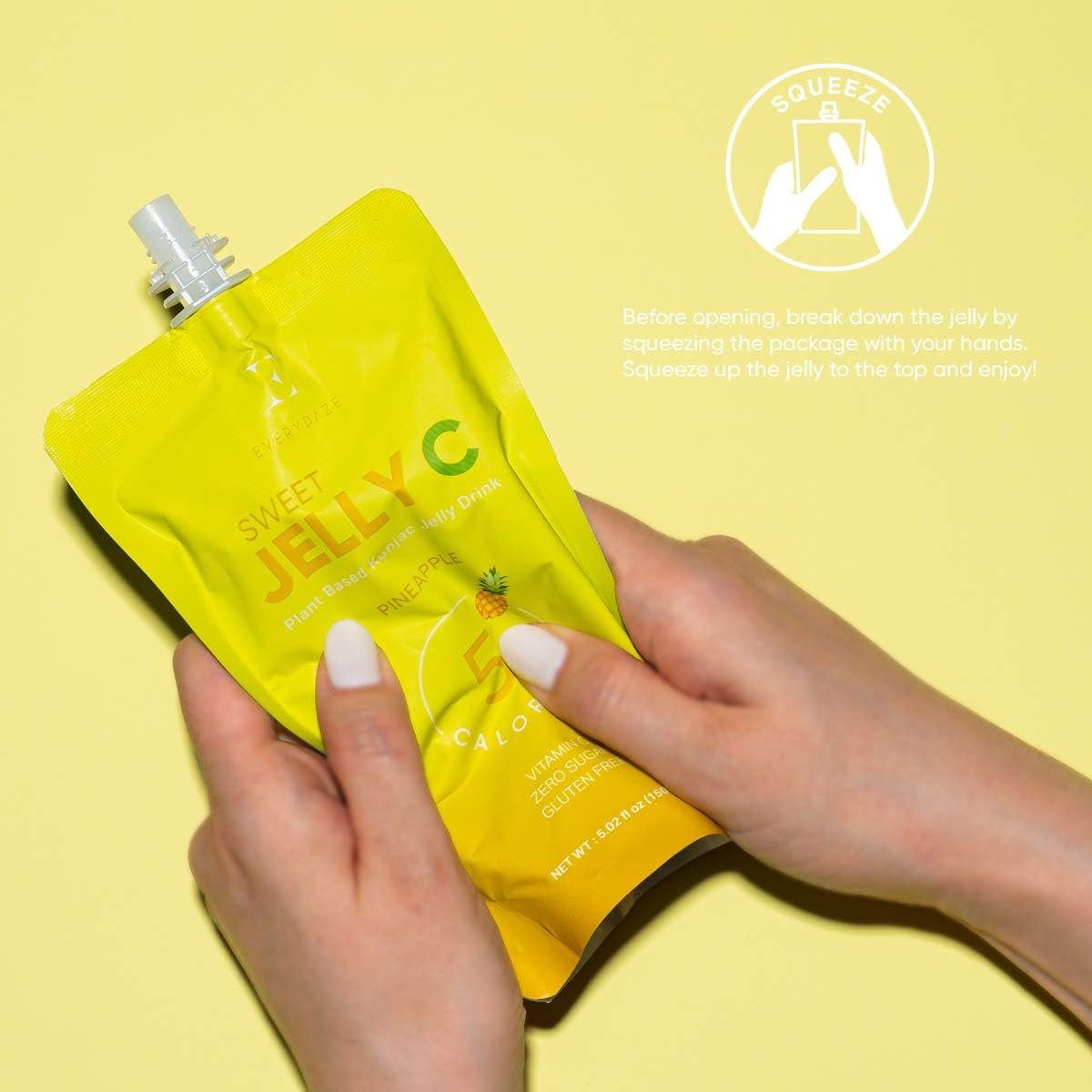 EVERYDAZE Sweet C Konjac Jelly | Vitamin C, Vegan, 5 Calories, 0 Sugar | 10 Packs | (10 PACKS, Pineapple) image number 6