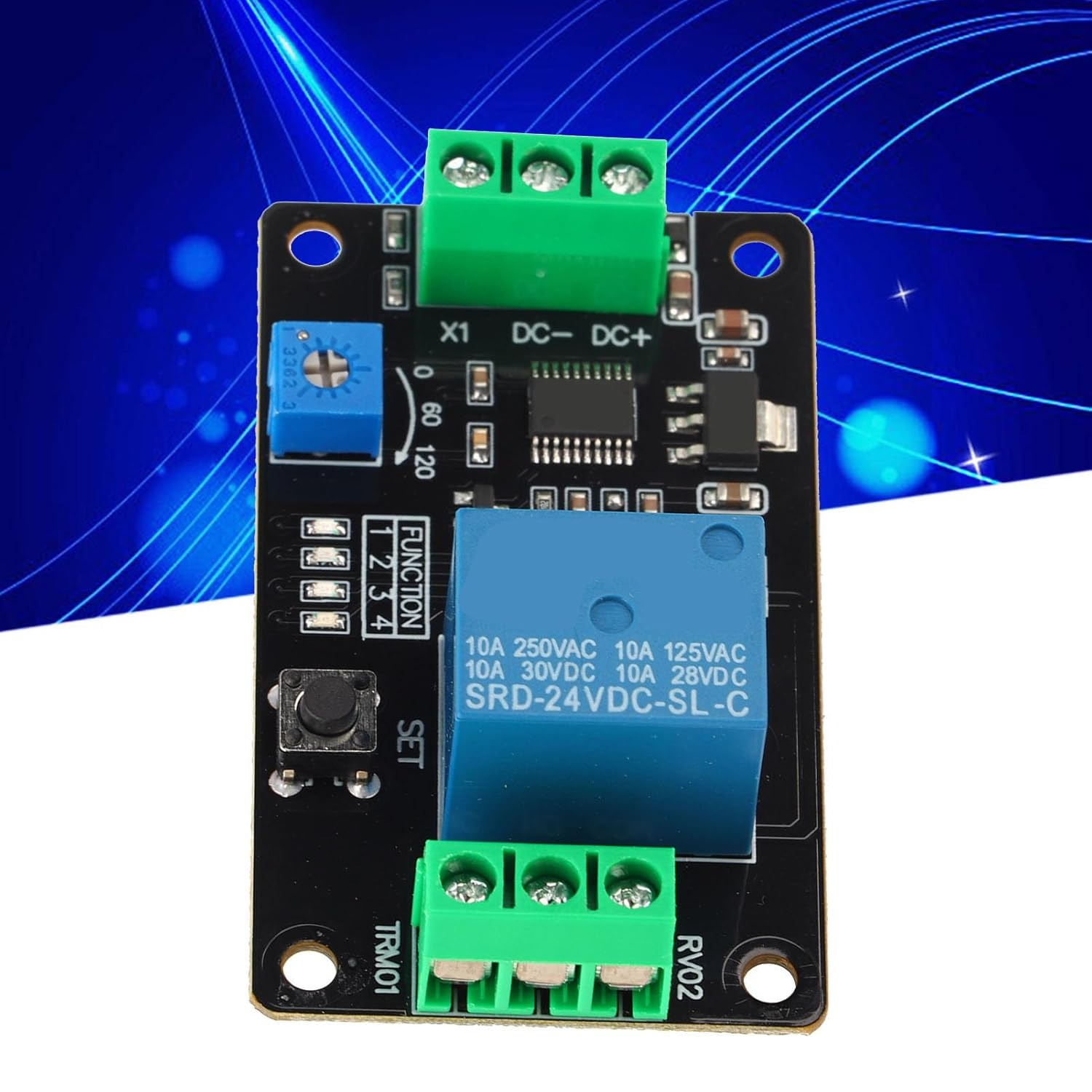 Self-Locking Delay Relay Module, Timer Relay DC 5V/12V/24V for Power Supply Protection (DC24V)