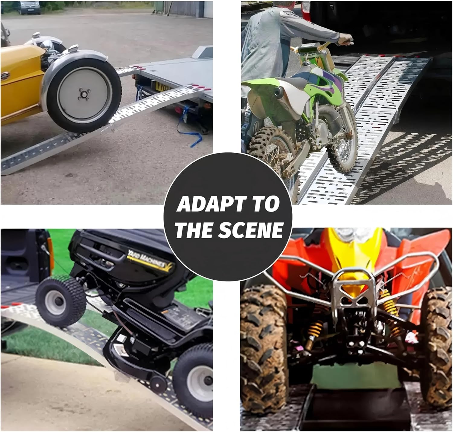 Advwin Loading Ramp 750Lbs/340Kg Capacity 7.5 Ft/2.3M 1PCS Aluminum Folding Ramp for Motorcycles, Atvs, Dirt Bike, Lawn Mowers, Snowblower image number 1