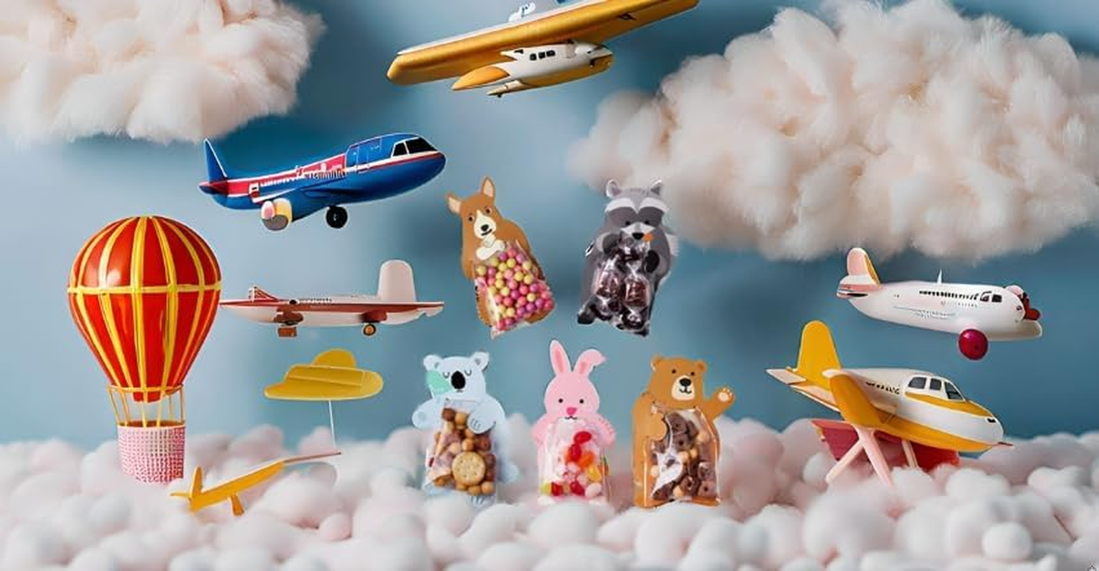 50 PCS Cute Cartoon Animal Cellophane Candy, Cookies Bags - DIY Biscuit Treat Bags, Goody Bags for Birthday,Wedding, Christmas, Self-Adhesive Clear Candy Cookie Poly Gift Bags for Party Favors image number 5