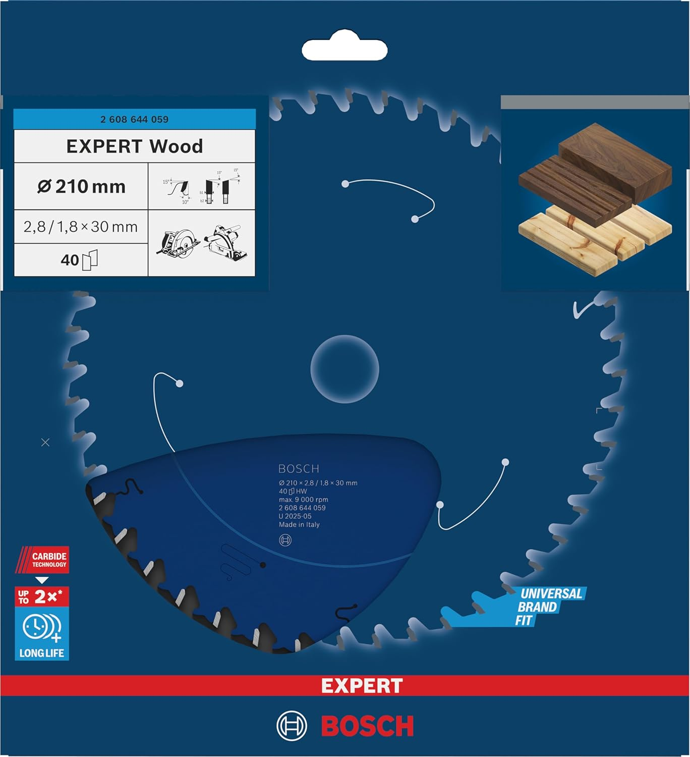 Bosch 2608644059 EXWOH 8.27" X 30Mm 40T Circular Saw Blade Top Precision