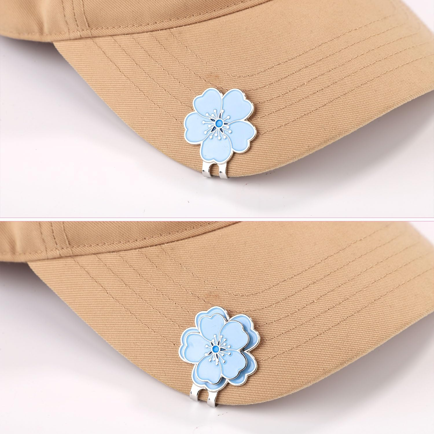 Magnetic Golf Ball Marker with Golf Hat Clip, Flower Shape Golf Ball Marker Set Golf Bag Decoration Accessories for Golf Bag Hat Women Men (Blue) image number 4