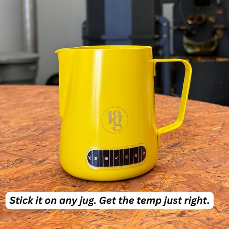 18 Grams Colour Changing Milk Thermometer Strip for Frothing &ndash; Reusable Adhesive Temperature Gauge image number 2