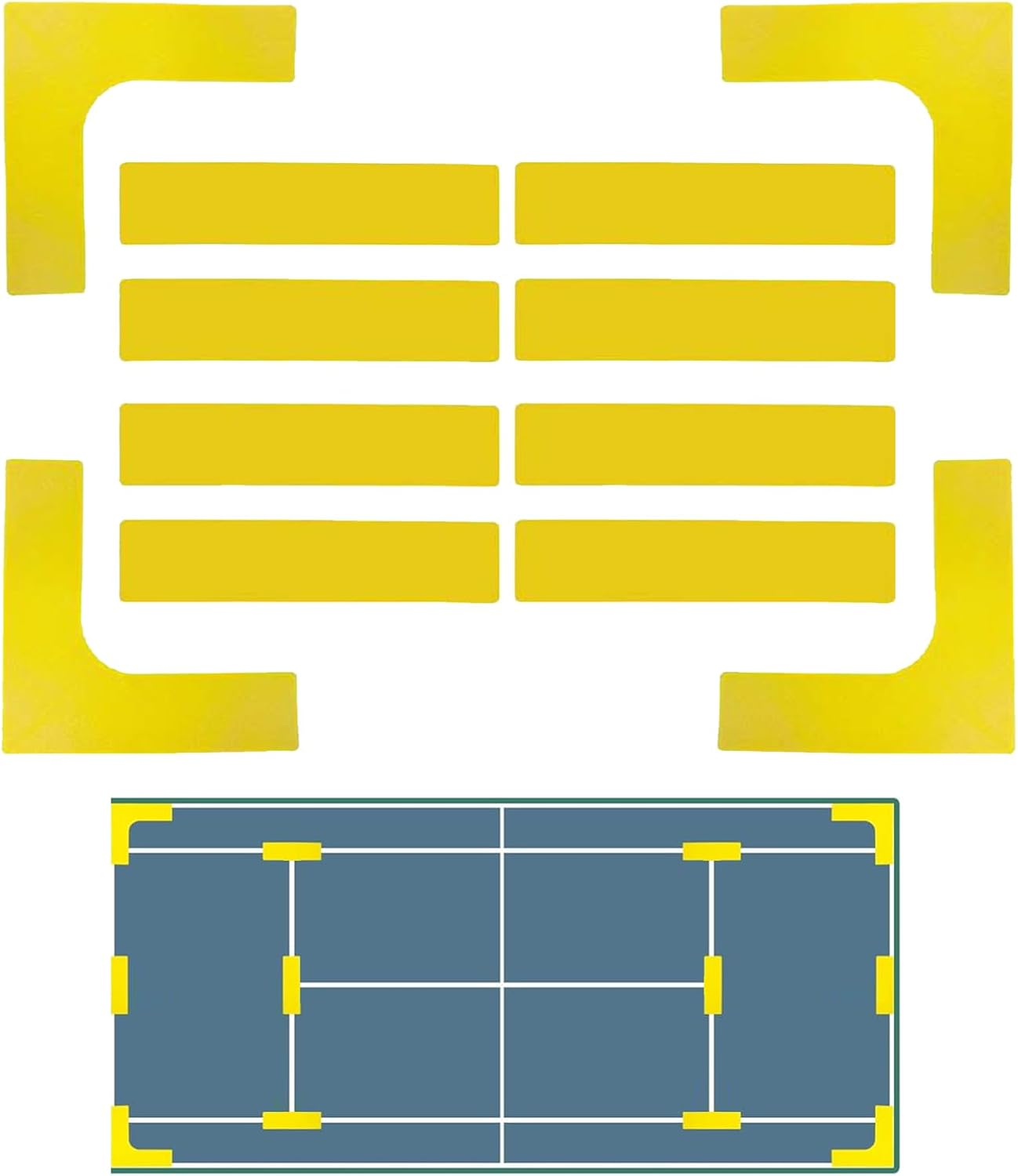 Court Line Marker Kit | Court Throw down Markers,Anti-Slip Portable Tennis Sports Throw down Accessories for Driveway School Gym Park Outdoor Training Field Backyard image number 6