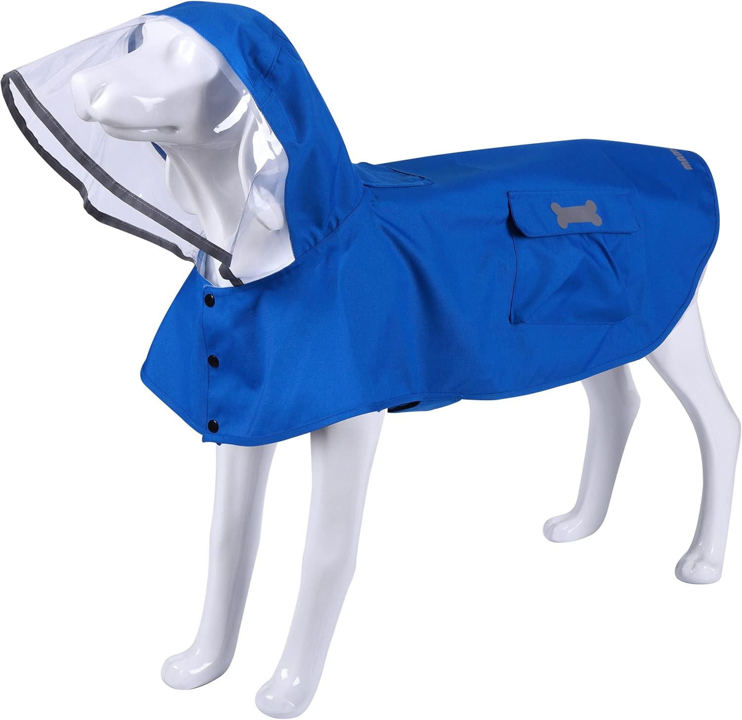 Waterproof Dog Raincoat, Adjustable Reflective Lightweight Pet Rain Clothes with Poncho Hood (Large, Yellow)