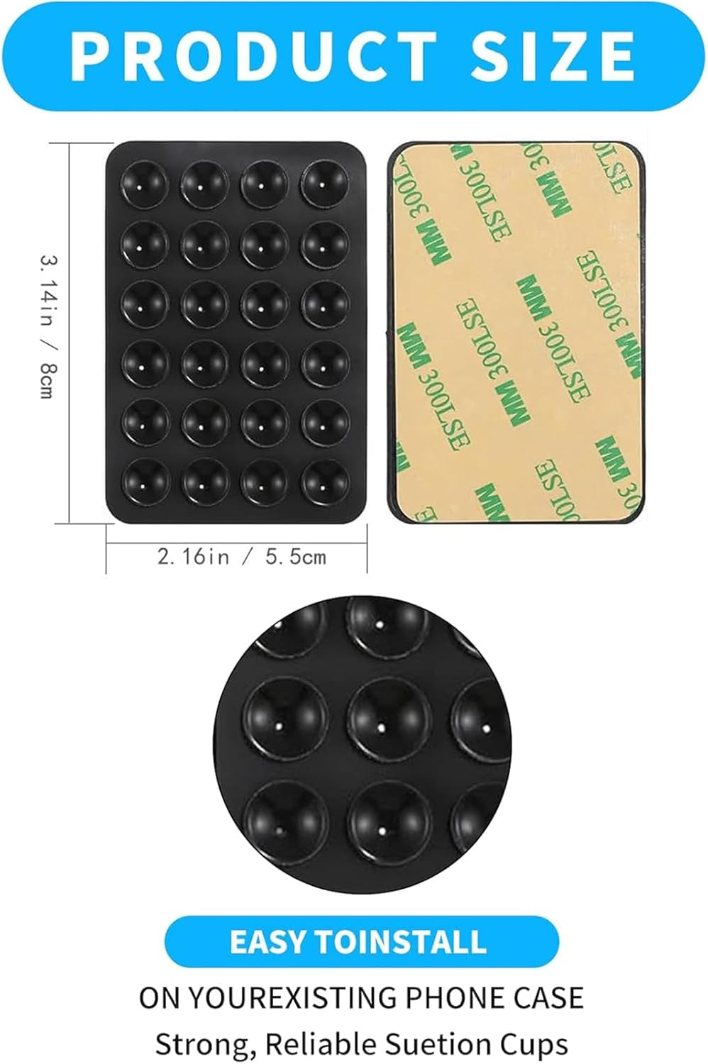 12PCS Suction Phone Case Mount, Sillicon Adhesive Phone Accessory for Iphone and Android, Hands-Free Fidget Toy Mirror Shower Phone Holder, Tiktok Videos and Selfies image number 6