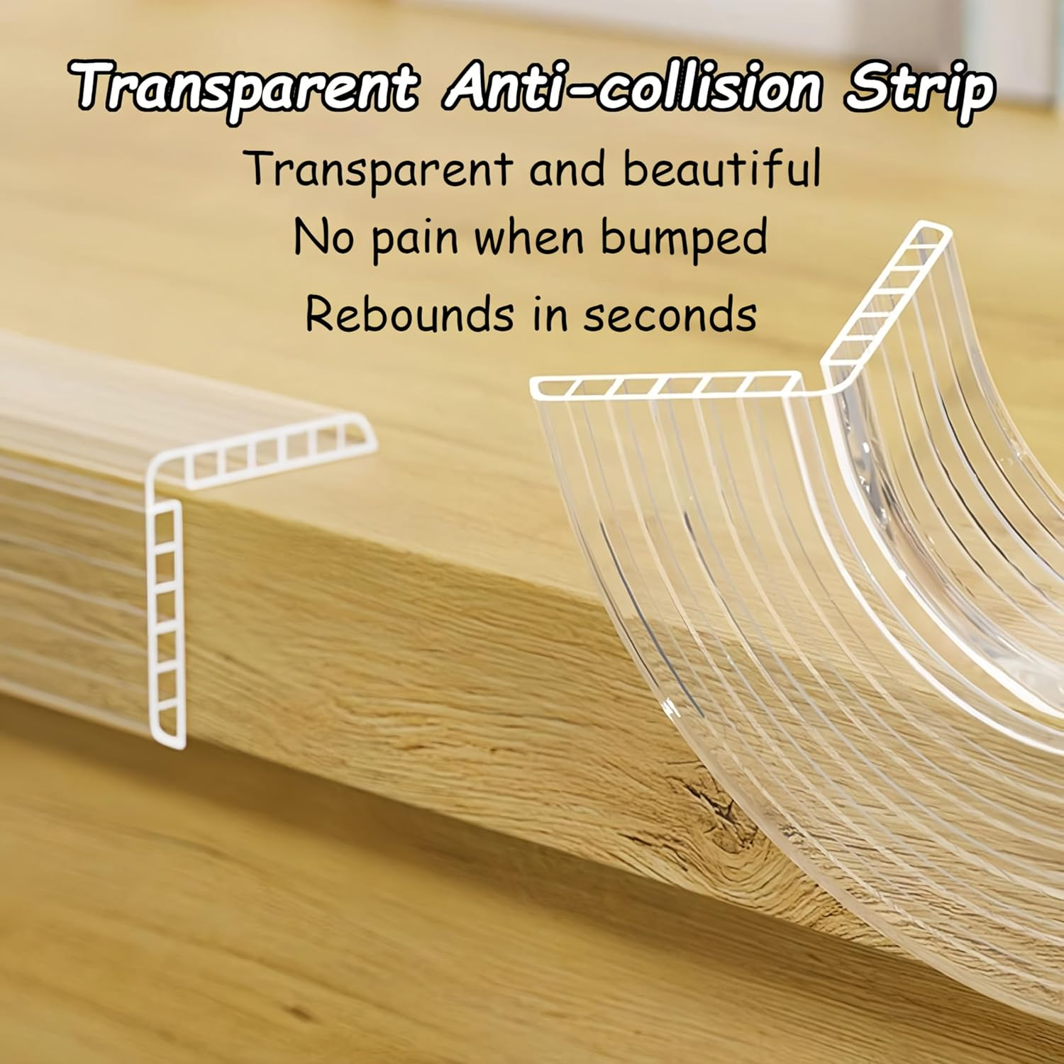 Corner Protector, Transparent Edge & Corner Guards, PVC Baby Proofing Bumper Strips with Strong Adhesive, No Residue, Multi-Scene Use for Kids & Furniture Safety image number 1