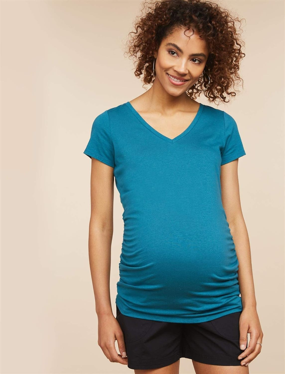 Motherhood Maternity Women'S Maternity Secret Fit Belly Poplin Short image number 3