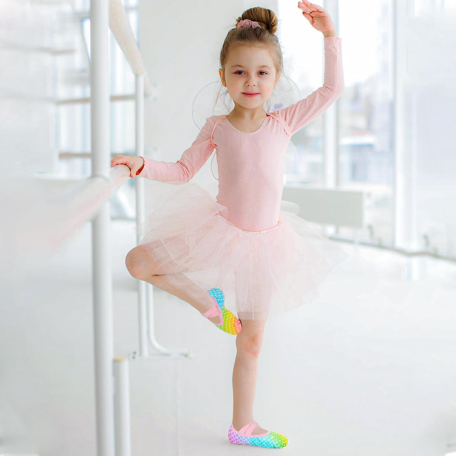 Ballet Shoes for Girls Toddler Dance Practice Ballet Slippers Soft PU Leather Flats Shoes for Kid Sole Yoga Gymnastics