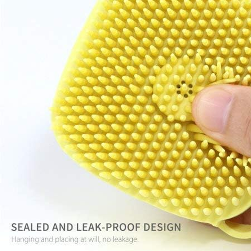 Vroxy Body Scrub, Soft Silicone Body Scrubber Exfoliating Glove Shower Cleansing Brush with Shampoo Dispenser, Bathing Massage Skin Care Tool, for Sensitive and All Kinds of Skin (Multi Color) (80 ML) image number 2