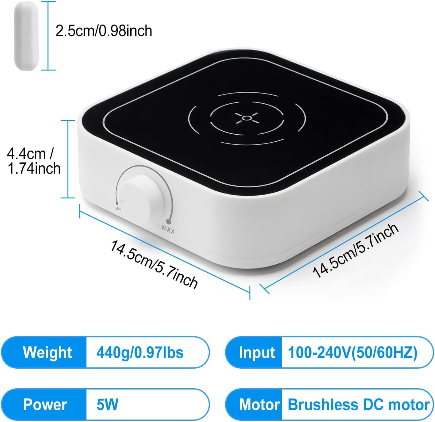 FOUR E'S SCIENTIFIC 5L Magnetic Stirrer with Magnetic Stir Bar and Magnetic Stir Bar Retriever, Max Stirring Capacity 5000Ml, 500-3000RPM Magnetic Mixer(No Heating) image number 4