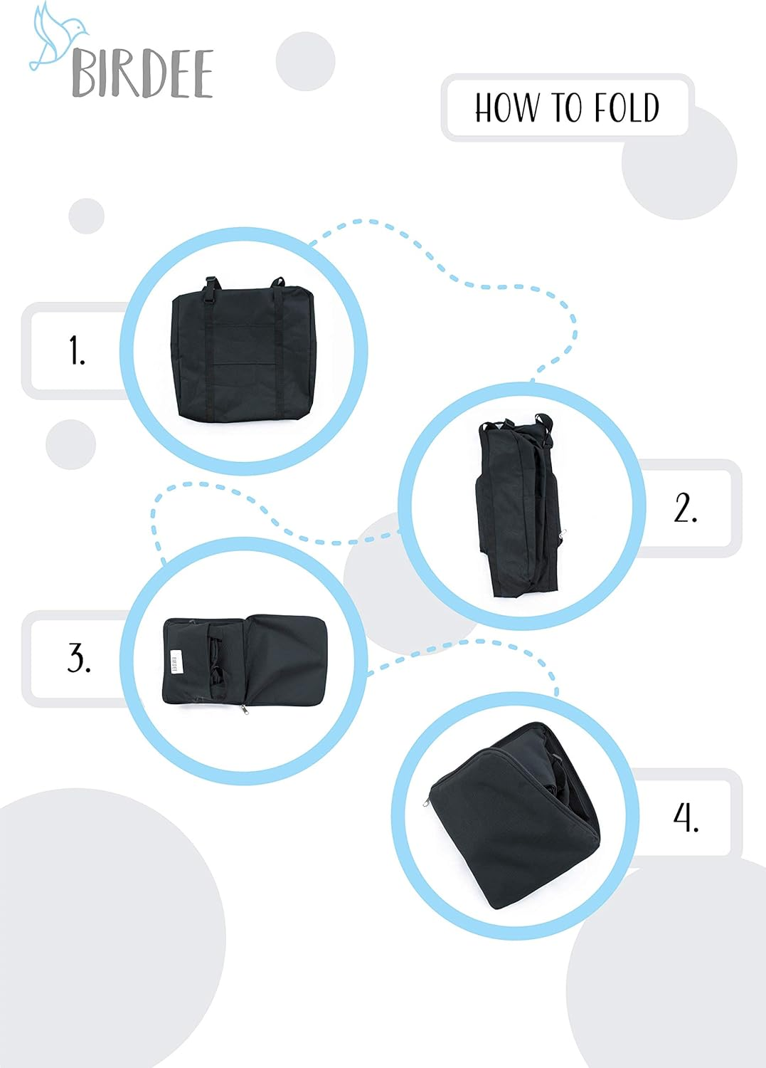 Birdee Backless Booster Seat Travel Bag for Airplane Gate Check and Carrier for Travel - Fits GB Pockit and Most Lightweight Compact Folding Strollers image number 5