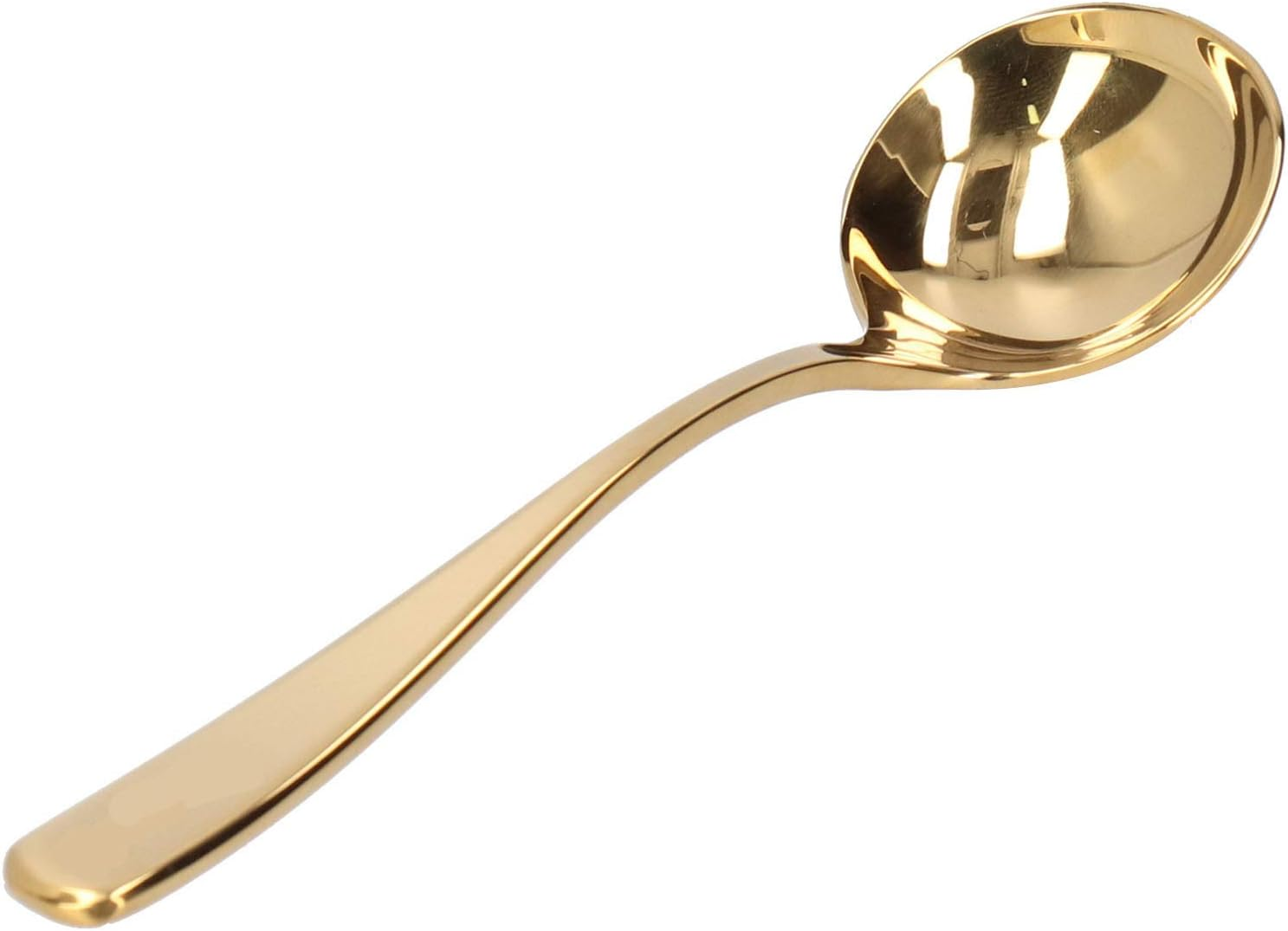 Cupping Spoon Stainless Steel Professional Coffee Cupping Spoon Milk Foam Dessert Cake Ice Cream Soup Bouillon Iced Tea Spoons Gadgets Tableware Kitchen Tool Silverware with Storage Bag (Oro) image number 5