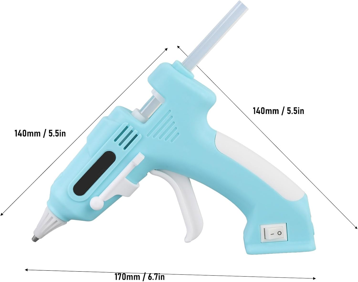 Cordless Hot Glue Gun Kit with 10 Glue Sticks, Fast Preheating Hot Melt Gun, 2000Mah Rechargeable Glue Gun with Nozzle Stand, for Crafts, Artwork, DIY Cat Carriers (Green) - Blue image number 5