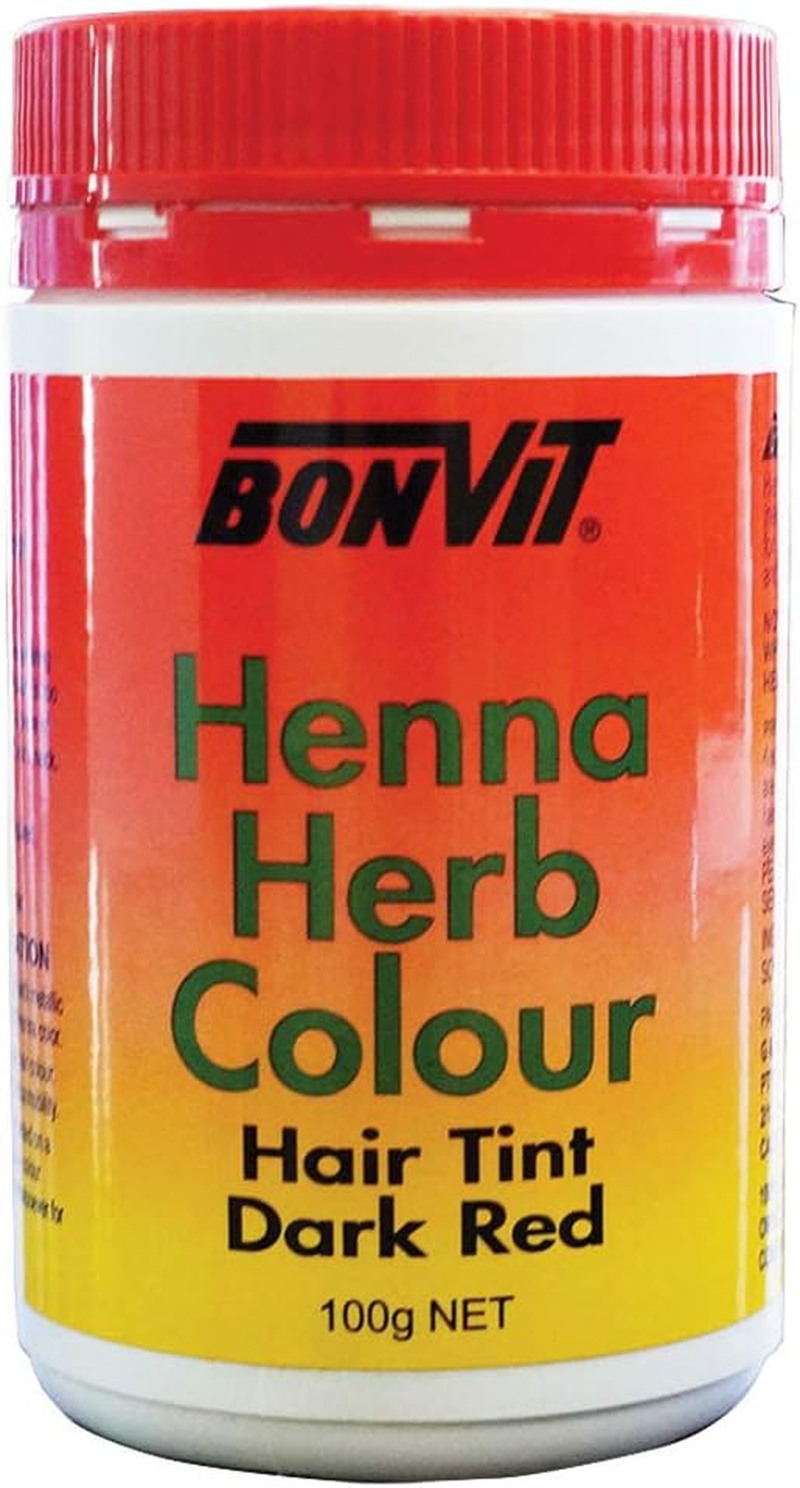 Bonvit Henna Herb Hair Tint Colour 100 G, Dark Red 100 Grams - Auburn image number 2