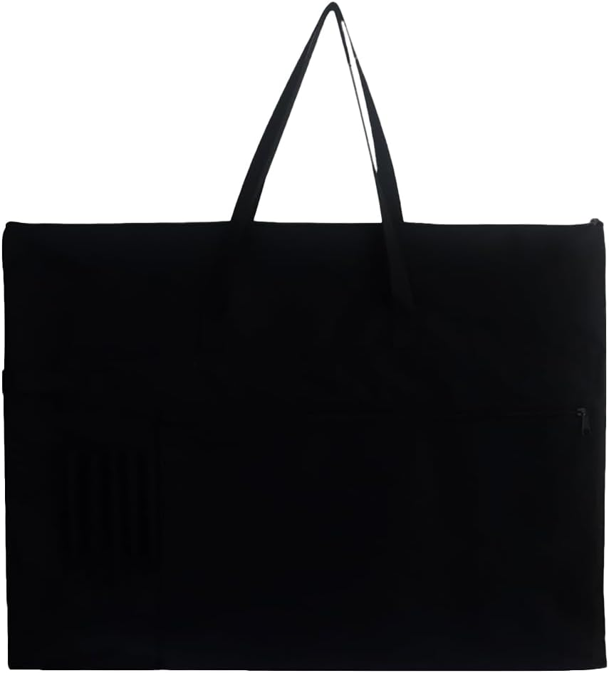 MOTRAIN Light Weight Art Potfolio Bag, Canvas Artist Potfolio Carry Shoulder Bag Case, Art Carrying Bag for Artwork, Posters, Sketching, and Drawing, 27.6 * 20.5 In, Black image number 6