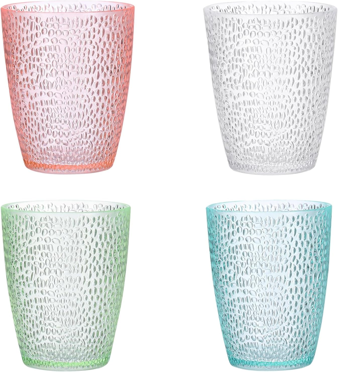 4 PCS Colored Plastic Drinking Glasses, Reusable Acrylic Drinking Cups, Stackable Beverage Cup, Unbreakable Water Tumblers, BPA Free, Dishwasher Safe, 290 ML/10 OZ image number 3