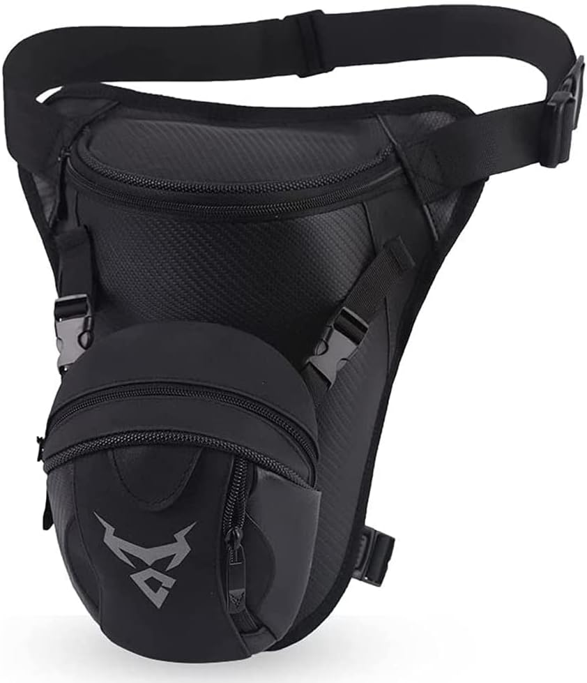 Canvas Thigh Drop Leg Bag for Men Outdoor Travel Hiking Climbing Tactical Military Motorcycle Bike Cycling Waist Fanny Pack Camping Casual Daypack image number 2