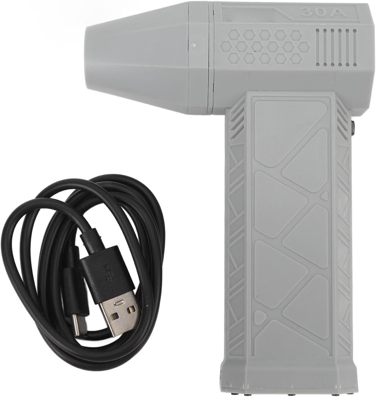 Jet Dry Mini Blower, 130000 RPM Turbo Jet Blower, Portable Car Dryer Air Blower Turbo Fan, Type C Fast Charging Electric Air Duster for Computer, Keyboard, Lens (Gray)