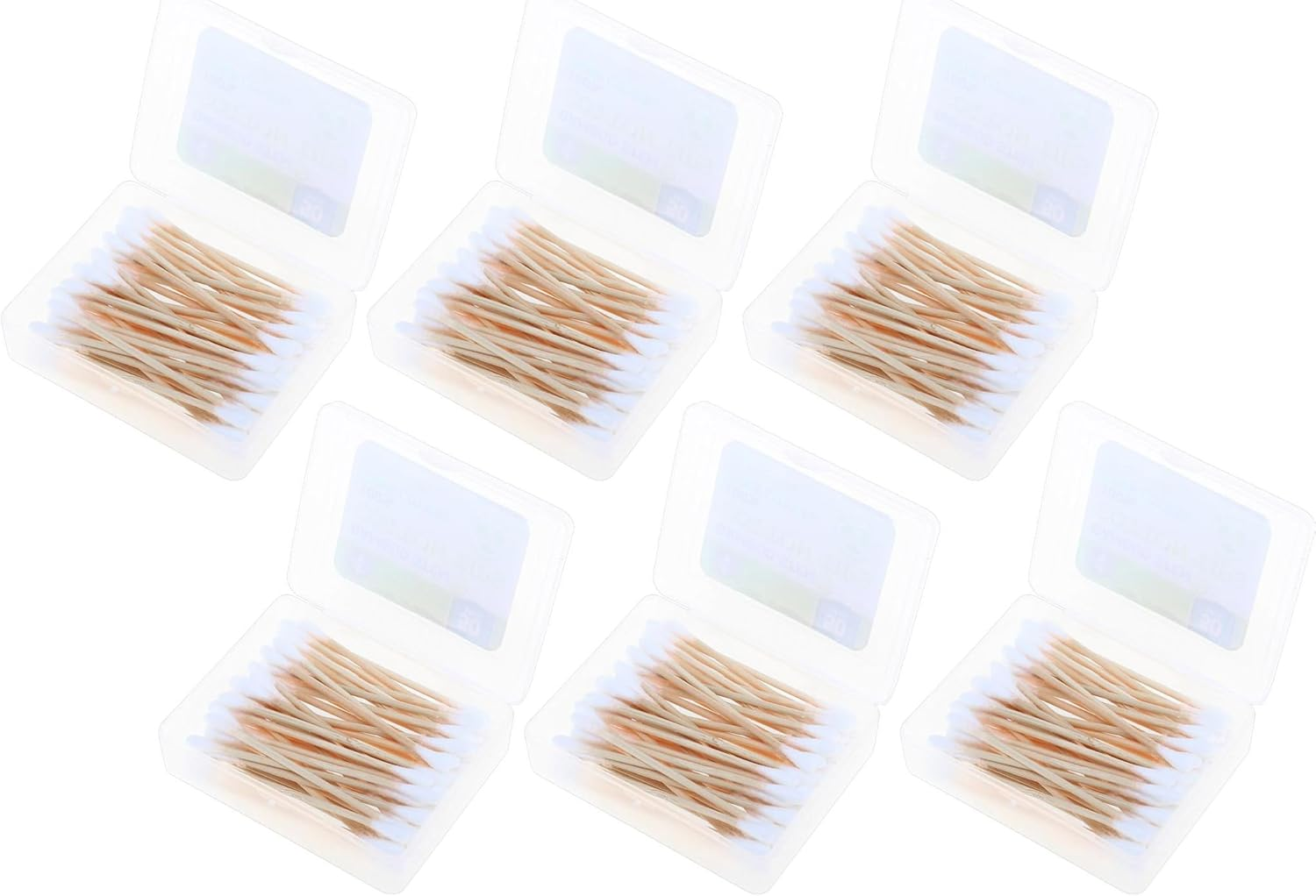 Leona Co 100/200/300 Pack Bamboo Cotton Tips, Double Ended Pure Cotton Swabs, 70Mm Eco-Conscious Bpa-Free Stems | Hygienic Storage Cases, Travel-Friendly (100) image number 5