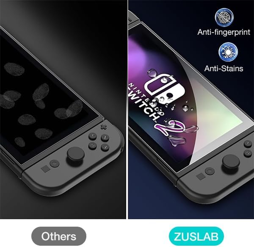[2 Pack] ZUSLAB Tempered Glass Screen Protector for Nintendo Switch 2 (2025) &ndash; Scratch Resistant, Bubble-Free, HD Clarity image number 3