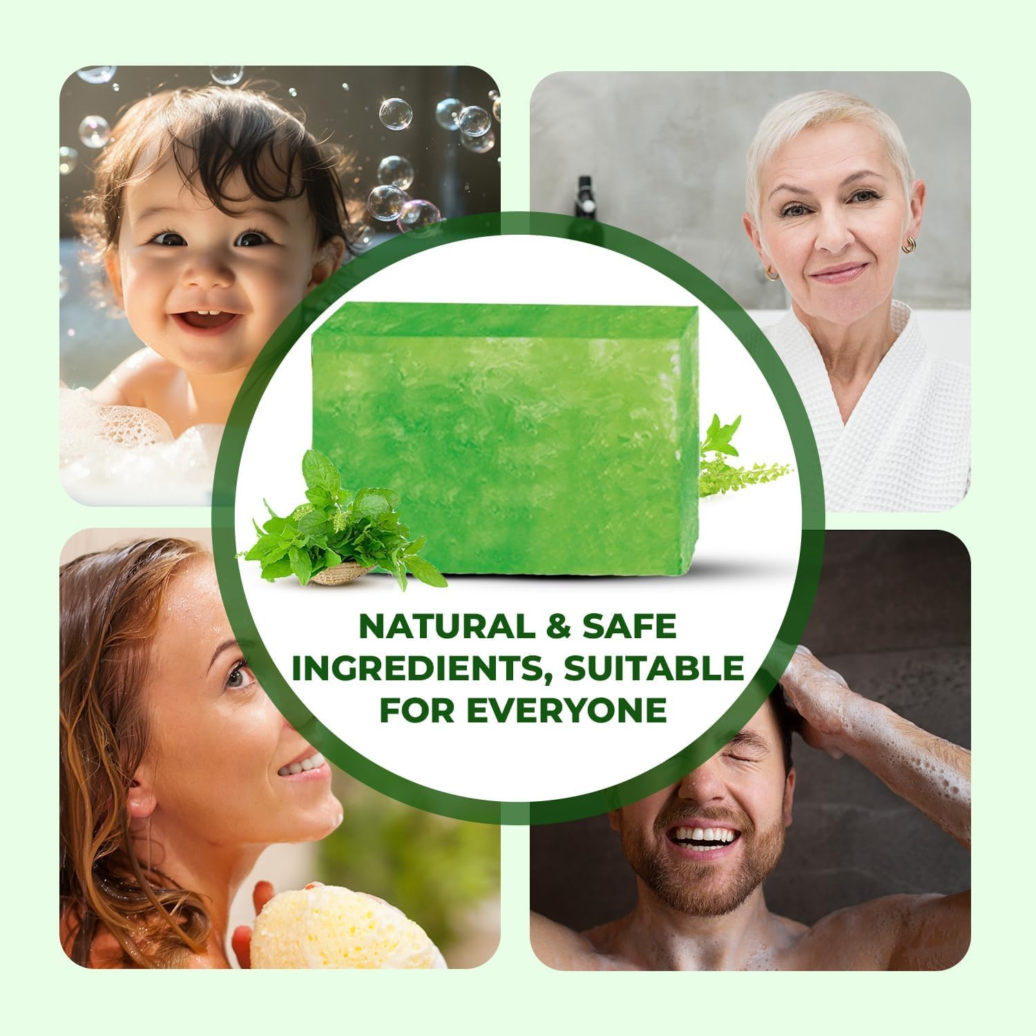 Passion Indulge Natural Handmade Peppermint Soap | Herbal Bathing Soap for Healthy Skin | Natural Bath Bar with Pure Essential Oils | Cools & Refreshes | All Skin Types | Each 100G - Pack of 3 image number 4