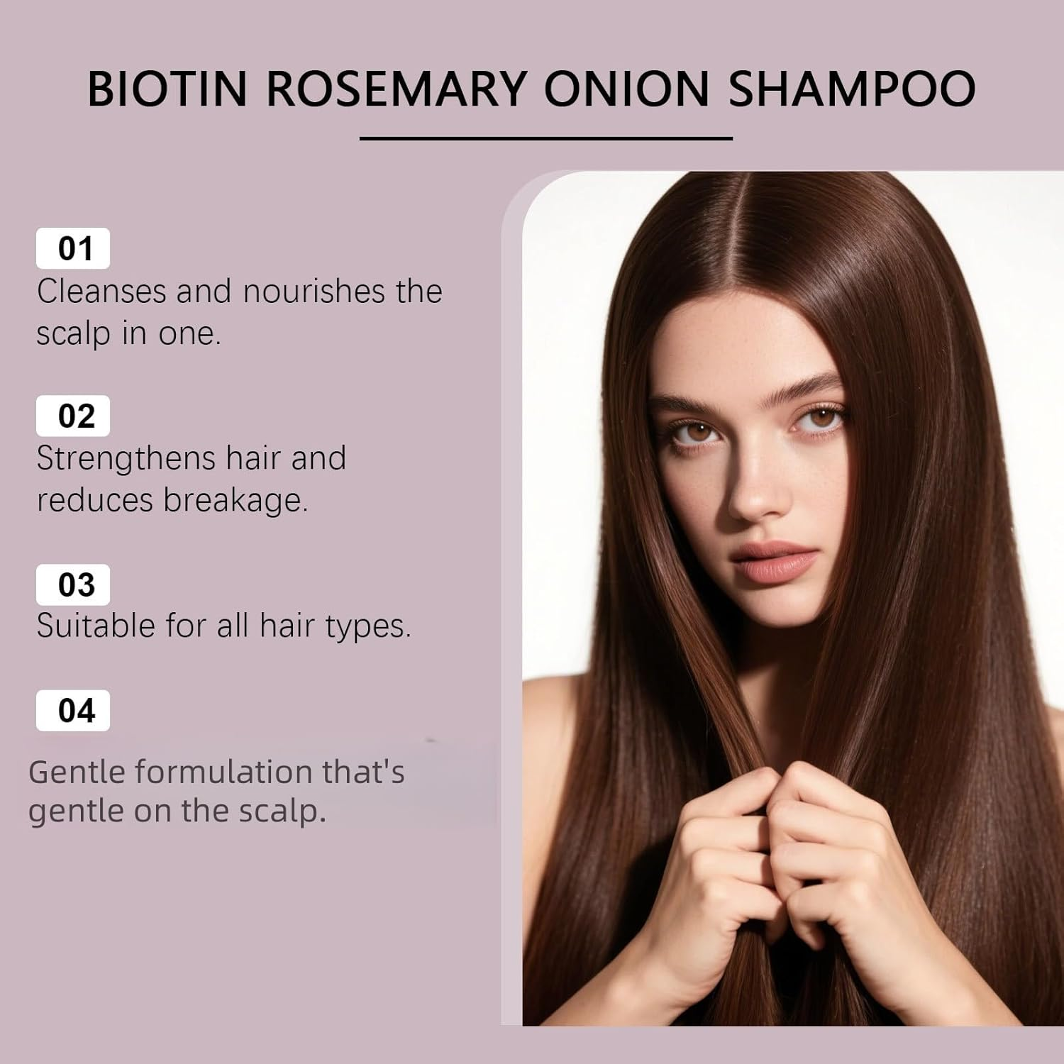 Onion Biotin & Rosemary Shampoo, Volumizing Shampoos for Thinning Hair & Greasy Hair Shampoo, Travel & Volumes Shampoos for Curly Hairs, Thicker & Stronger Hairs for Men & Women (2) - 2 image number 2