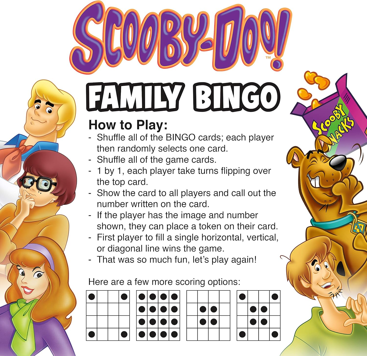 Aquarius Scooby Doo Family Bingo Game image number 5