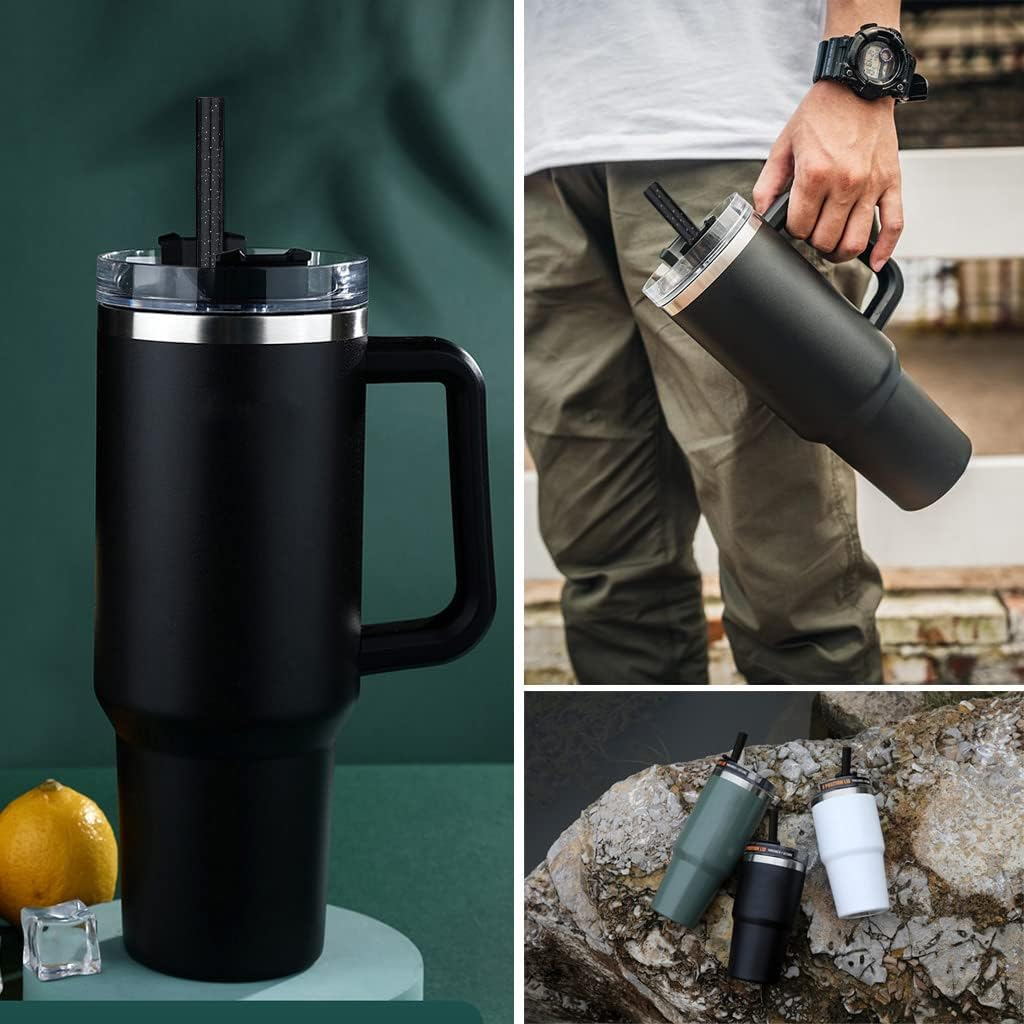 ALINK 10 Pack Glitter Straws for Stanley 40 Oz 30 Oz Tumbler, 12 in Long Reusable Plastic Colorful Straws for Stanley Cup Accessories, Half Gallon Jug, plus 2 Cleaning Brush - Color image number 5