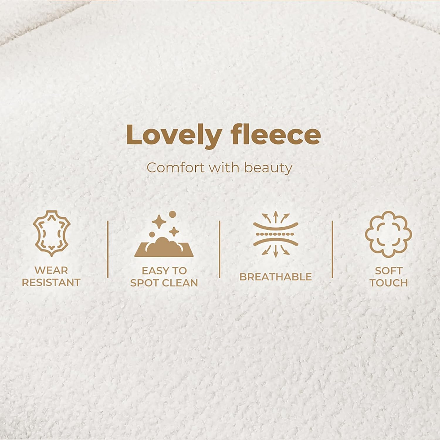 LEVEDE 3 Seater Sofa, Soft Upholstered Boucle Sherpa Fabric Loveseat Sofa Couch, Comfy Recliner Sofa Lounge, Spare Bed for Guest Room, Living Room, Office, Studio, Load up to 250Kg (188Cm, White) image number 4