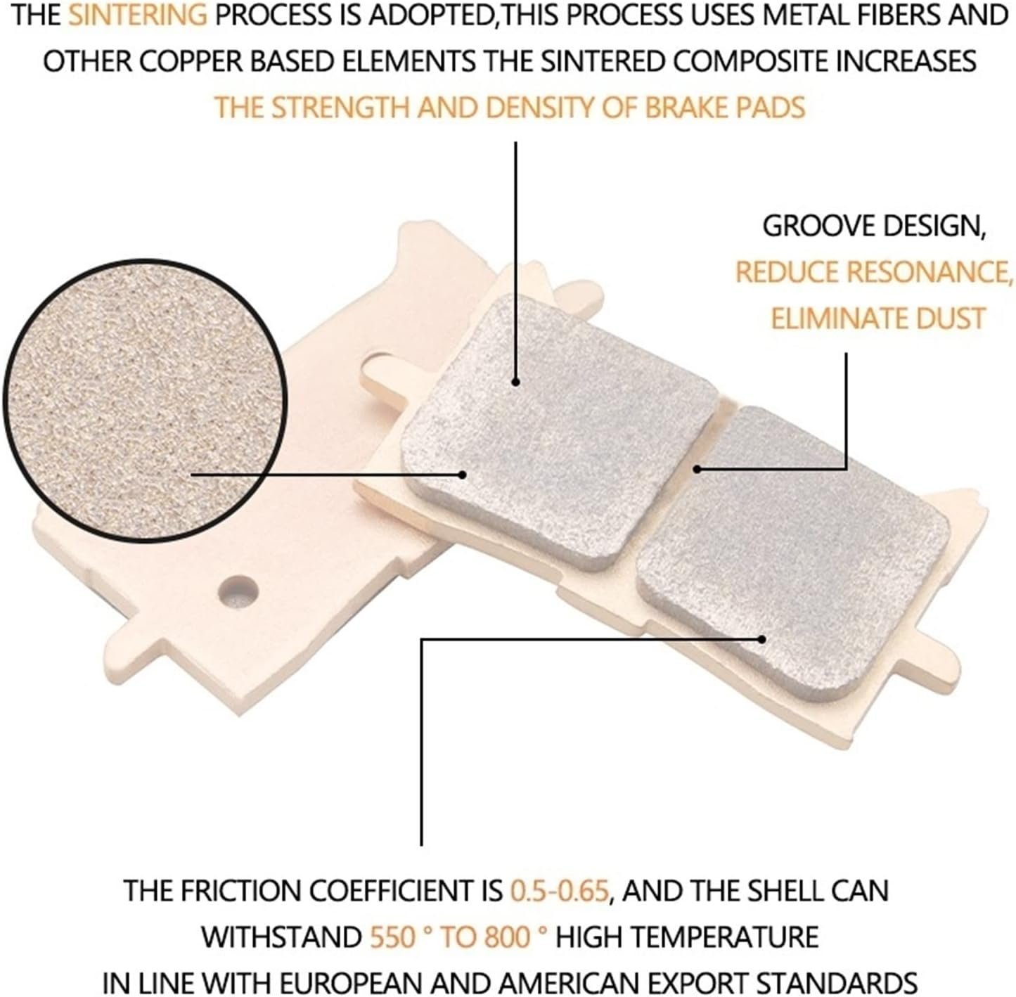Motorbike Front Rear Brake Pads Disc for Indian Scout Bobber Twenty Scout Bobber Twenty 2019 2020 2021 Braking (Color : 1Pair Copper Rear) image number 2