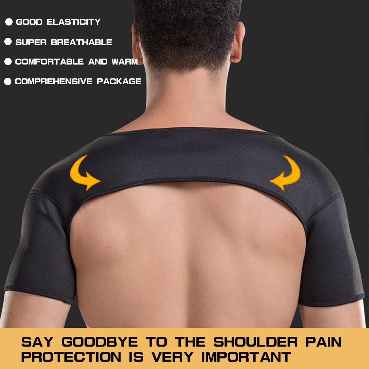 Double Shoulder Support Brace, Shoulder Wrap Protector Shoulder Strap Brace-Breathable Sports Protective Gear for Outdoor Hiking Lifting Sports,Relieve Chronic Tendinitis Pain (L)