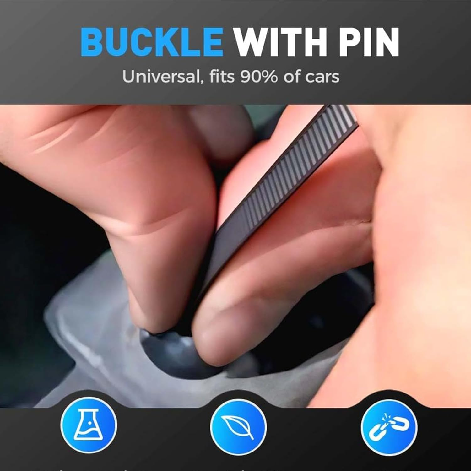 Zalizr 50 Pcs Heavy-Duty Nylon Universal Cable Tie Buckles with Pin & Button, Multipurpose Self-Locking Zip Tie Holders for Auto Repair, Cable Management, and Quick Fix Solutions image number 2